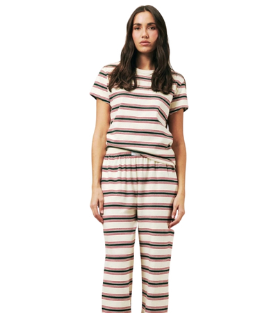 Parke Holiday Striped T-Shirt Eggnog Stripe