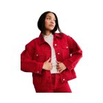 Parke Oversized Denim Red Jacket