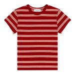 Parke Red Striped Cotton Crew Neck TShirt
