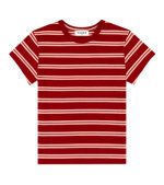 Parke Red Striped Cotton Crew Neck TShirt