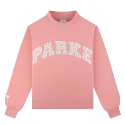Parke Varsity Mockneck Sweatshirt for Valentine Pink