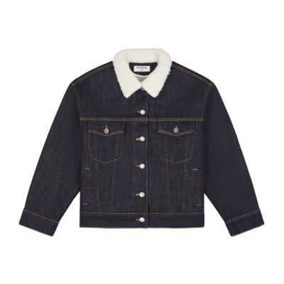 parke Sherpa Lined Oversized Denim Jacket
