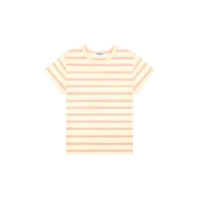 Parke Soft Cotton Cream Striped Tee