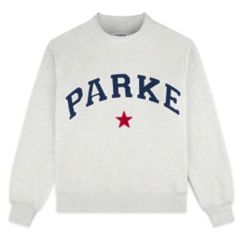 Parke Varsity Mockneck Coastal Star in Heather Grey Parke Varsity Mockneck Coastal Star in Heather Grey